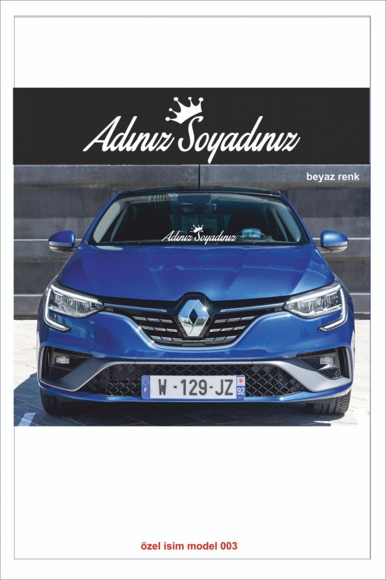 Isme Özel Yeni Trend 003 Ön Cam Yazısı - Oto Sticker - Karavan Sticker -
