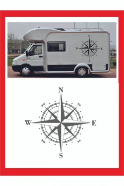 Pusula Sticker 45x45cm 1 Adet Oto Sticker - Kamp Karavan Sticker