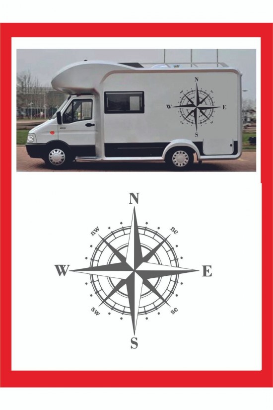 Pusula Sticker 45x45cm 1 Adet Oto Sticker - Kamp Karavan Sticker