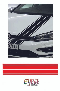 120x15cm -çift Şerit Araba Kaput Sticker - Oto Sticker -