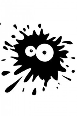 Sıçramış Boya Sticker 15x14,5 Cm Siyah Renk