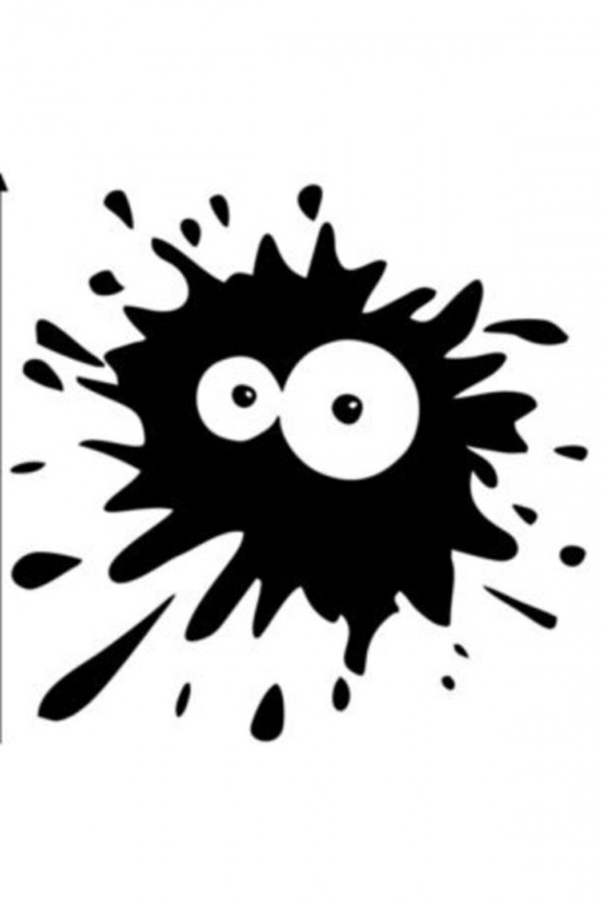 Sıçramış Boya Sticker 15x14,5 Cm Siyah Renk