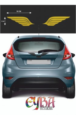 2 Adet Kanat Sticker, Oto Sticker- Araba Sticker- Oto Sticker - 36x8cm