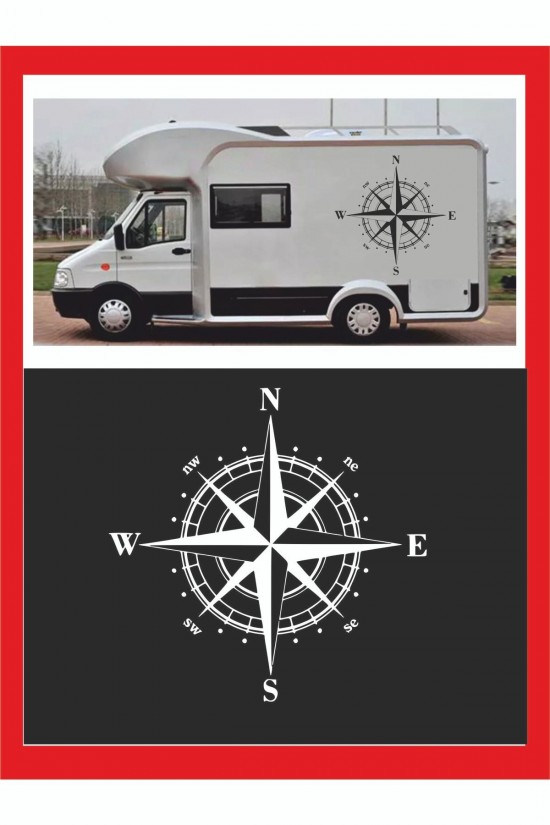 Pusula Sticker 25x25cm 1 Adet Oto Sticker - Kamp Karavan Sticker