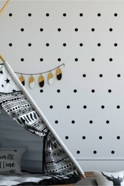 Siyah Puantiye Ve Bebek Odası Sticker 100 Adet