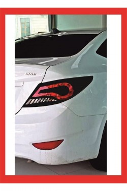 Hyundai Accent Blue Stop Farı Led Görünümlü Folyo Kaplama - Stop Kaplama Yeni Trend  Uyumlu