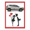 Yeni Trend 18*15cm Balonlu Kalpli Öpüşen Çocuklar Sticker - Oto Sticker -