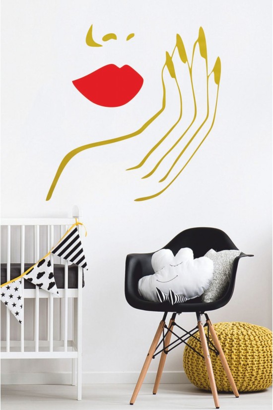 57x59cm Güzel Kadın Sticker - Duvar Sticker - Oto Sticker