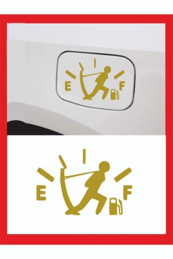 Benzin Deposu Ibre Çeken Adam Sticker 13*9 Cm