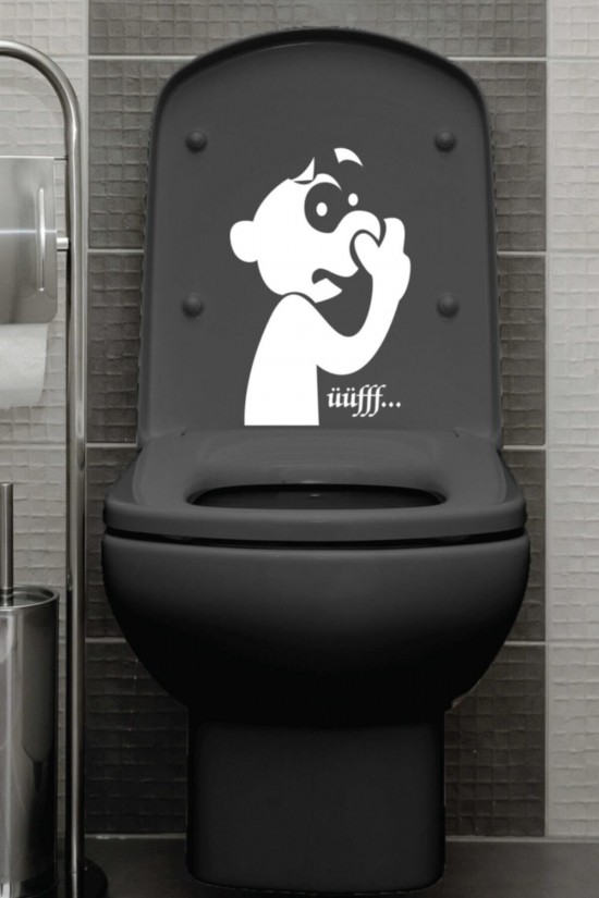 Komik Uff Koku Dekoratif Klozet Banyo Sticker