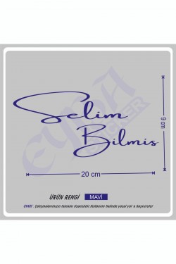 Size Özel isim Imzası 1 Adet 20x9 Cm ön cam yazı Ad Soyad Imza Etiket- Oto Sticker -Mesaj Atıınız-