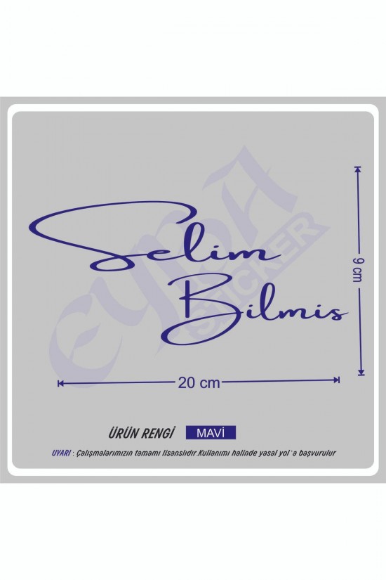 Size Özel isim Imzası 1 Adet 20x9 Cm ön cam yazı Ad Soyad Imza Etiket- Oto Sticker -Mesaj Atıınız-