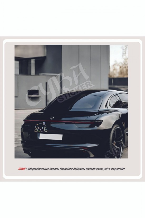 sevimli köpek sticker 18x16cm - Oto sticker - çıkartma