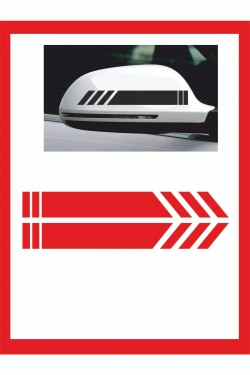 Araba Aynası Için Şerit Sticker - Oto Sticker - Araba Sticker - 20cm X 2,5 Cm 2 Adet
