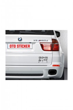 Gazi M.kemal Imza Sticker, Atatürk Imza Ve Saatli Sticker, 20x13,5 cm