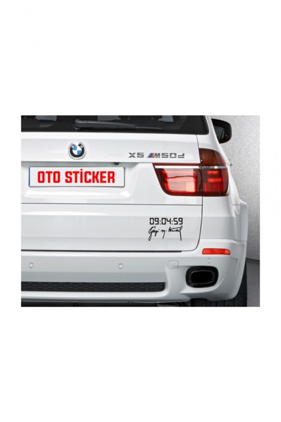 Gazi M.kemal Imza Sticker, Atatürk Imza Ve Saatli Sticker, 20x13,5 cm Gazi M.kemal Imza Sticker, Atatürk Imza Ve Saatli Sticker, 20x13,5 cm