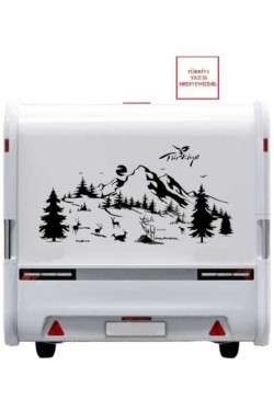 Geyikli Dağ Karavan Sticker Kamp Doğa