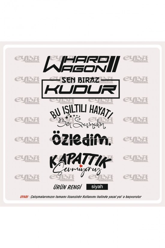 Araç Arka Cam Sticker hard wagon Oto Sticker 40x25cm