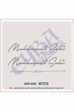 Size Özel Isim Imzası 2 Adet 30x7 Cm Ad Soyad Imza Etiket- Oto Sticker -Mesaj Atıınız-