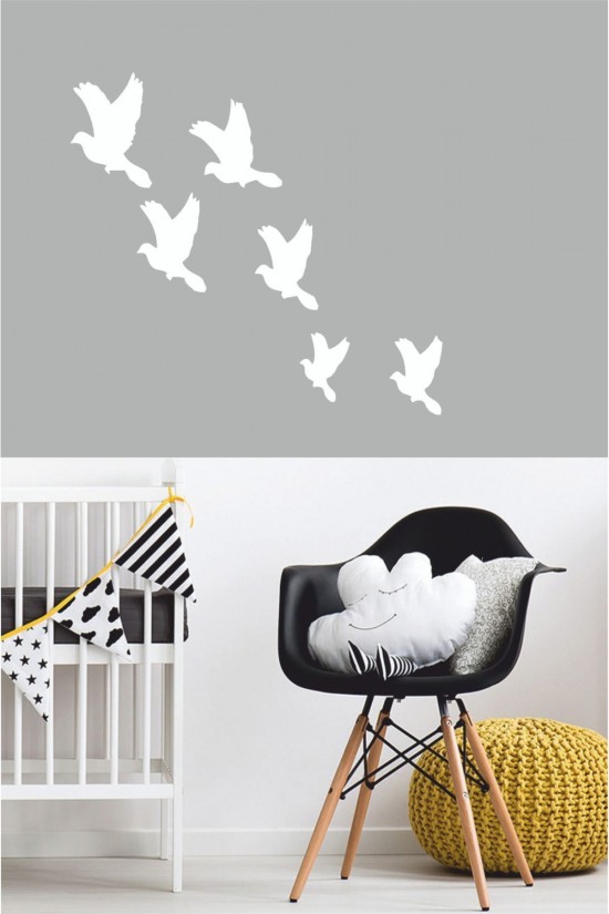 Kuşlar Duvar Sticker (6’lı) - Home Sticker - Duvar Sticker