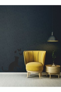 Kedi Sticker Duvar Dekorasyonu-40x30 Cm - Home Sticker - Duvar Sticker