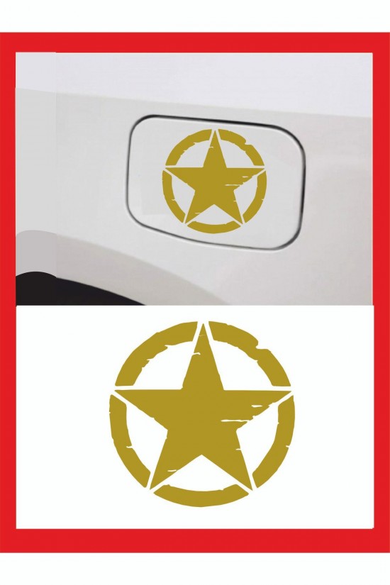 Askeri Yıldız Benzin Kapağı - Oto Cam - Oto Sticker 13*13cm