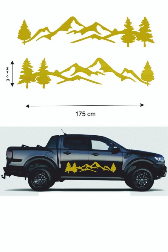 Off Road - Uyumlu Yan Kapı Sticker- Dağ Çam Doğa 175x27cm 2 Adet Off Road - Uyumlu Yan Kapı Sticker- Dağ Çam Doğa 175x27cm 2 Adet