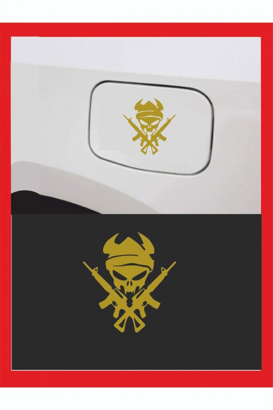 Minik Silahlı Adam Sticker 13*14 Cm - Oto Sticker - Duvar Sticker