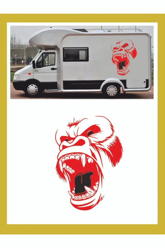 Goril Sticker 62*45cm 1 Adet Kong Kafatası - Oto Sticker - Kamp Sticker - Karavan Sticker Goril Sticker 62*45cm 1 Adet Kong Kafatası - Oto Sticker - Kamp Sticker - Karavan Sticker