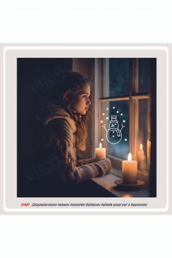 kardan adam yılbaşı sticker süs cam yapıştırma - oto sticker - karavan sticker