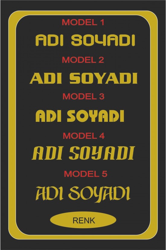 Isim Yazı Araba Sticker Çıkartma -oto Sticker-araba Sticker 1 Adet 90x11cm