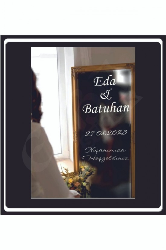 Düğün Nişan ayna yazısı 40x35 Cm BEYAZ ÜTFEN SORU SORDAN ULAŞIN ayna değil yazıdır