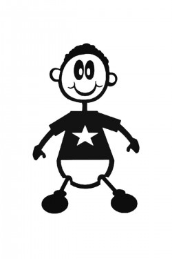 Baby Çöp Adam 38 Sticker Araba Oto Arma Duvar Çıkartma 20 cm