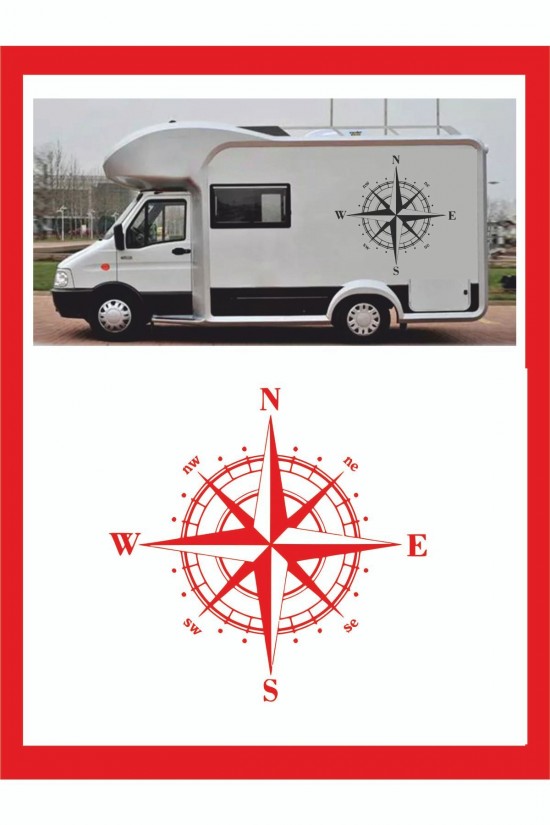 Pusula Sticker 25x25cm 1 Adet Oto Sticker - Kamp Karavan Sticker