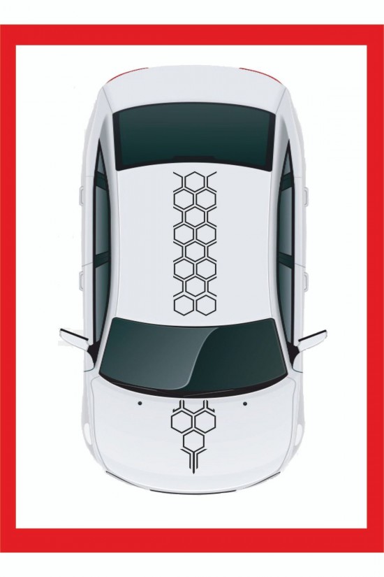 Bal Peteği Sticker Seti Tavan+kaput+bağaj - Oto Sticker - Cıkartma Bal Peteği Sticker Seti Tavan+kaput+bağaj - Oto Sticker - Cıkartma