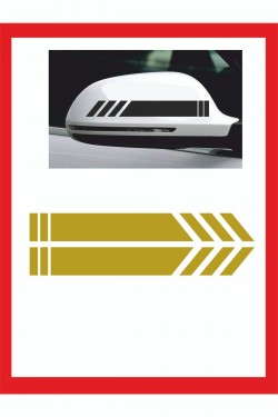 Araba Aynası Için Şerit Sticker - Oto Sticker - Araba Sticker - 20cm X 2,5 Cm 2 Adet