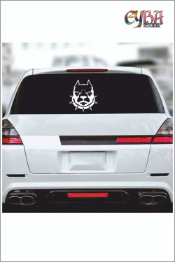 Tasmalı Pitbull Sticker 15*15 Cm - Oto Sticker - Araba Çıkartma