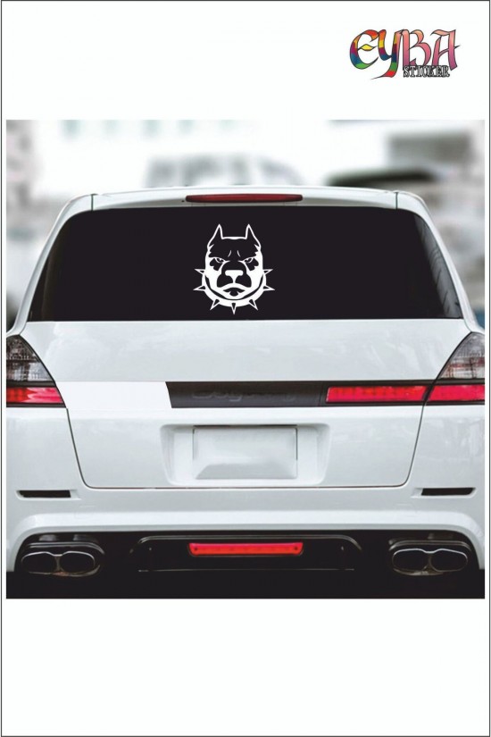 Tasmalı Pitbull Sticker 15*15 Cm - Oto Sticker - Araba Çıkartma