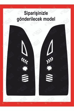 Berlingo- Partner Stop Farı Led Görünümlü Folyo Kaplama - Stop Kaplama -Çizim-Birebir Uyumlu