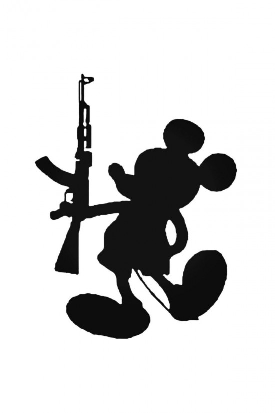 Mickey Ak 47 Sticker Araba Oto Arma Duvar Sticker Ev Dekoratif Çıkartma 20 cm