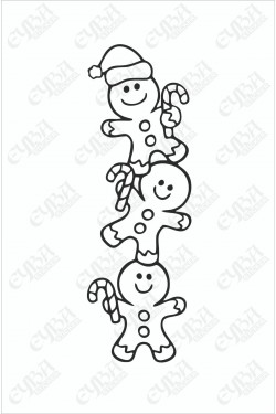 Noel Kapı Süsü - Kaçak Kurabiye Adamlar - 25 cm- Yılbaşı Süslemeleri