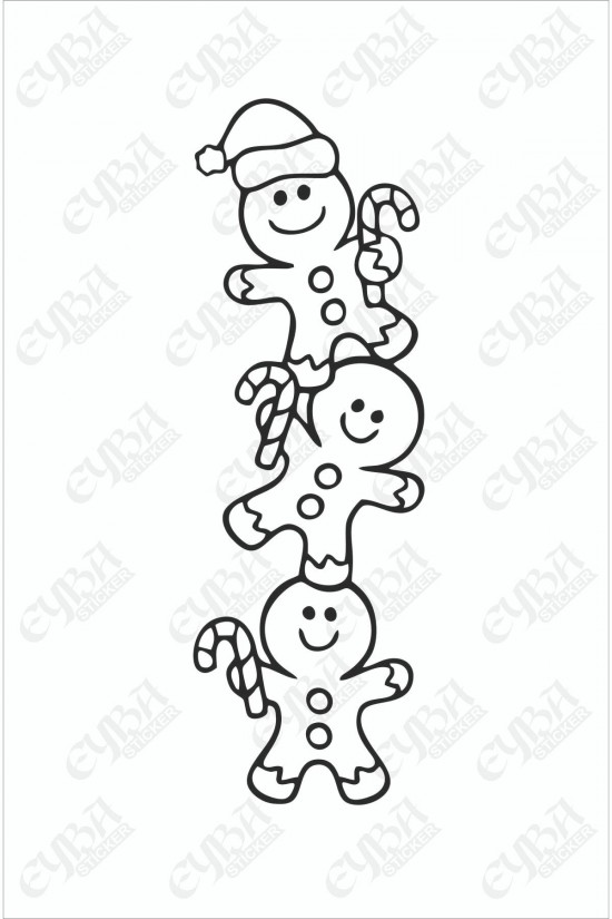 Noel Kapı Süsü - Kaçak Kurabiye Adamlar - 25 cm- Yılbaşı Süslemeleri