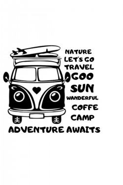 Adventure Awaıts Karavan Kamp Sticker gezi 35 X 40 cm