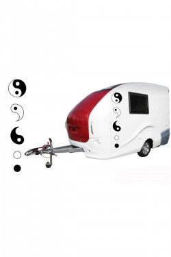 Yin Yang sembolü parçalı karavan sticker kamp doğa