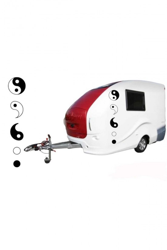 Yin Yang sembolü parçalı karavan sticker kamp doğa