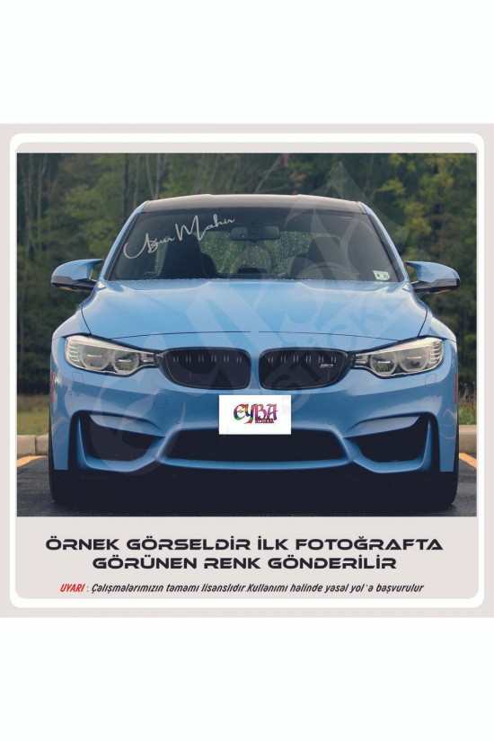Isim Imza ön cam yazı büyük boy 40x12 Cm 1 Adet Araba Sticker-karavan