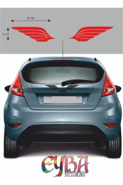 2 Adet Kanat Sticker, Oto Sticker- Araba Sticker- Oto Sticker - 36x8cm