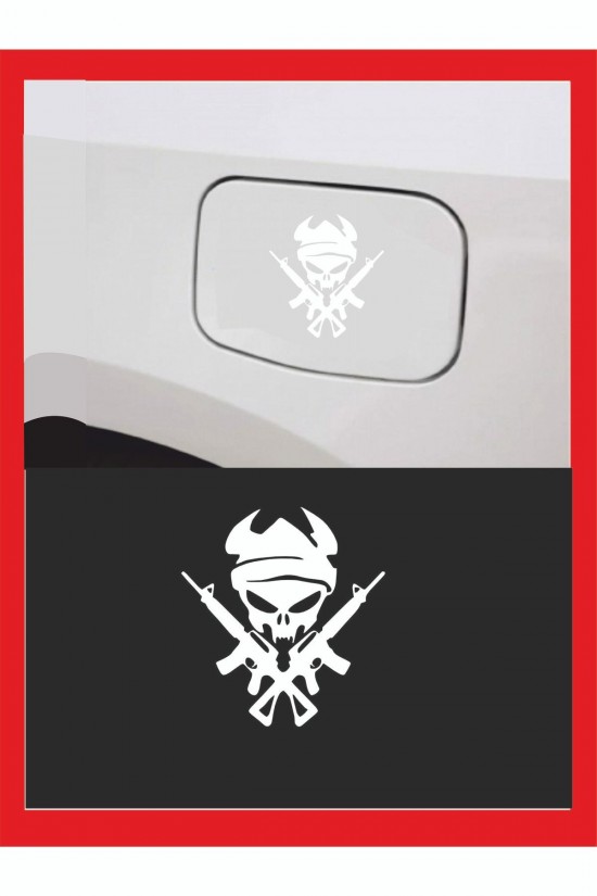 Minik Silahlı Adam Sticker 13*14 cm Oto Sticker Duvar Sticker