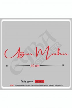 Isim Imza ön cam yazı büyük boy 40x12 Cm 1 Adet Araba Sticker-karavan