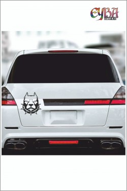 Tasmalı Pitbull Sticker 15*15 Cm - Oto Sticker - Araba Çıkartma